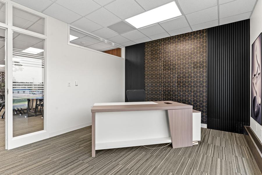 Office Suite — Geometric Feature Wall